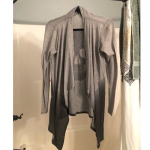 Midnight hour grey gradient jacket with cool skull